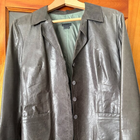 M0851 Grey Leather Jacket - Picture 1 of 6